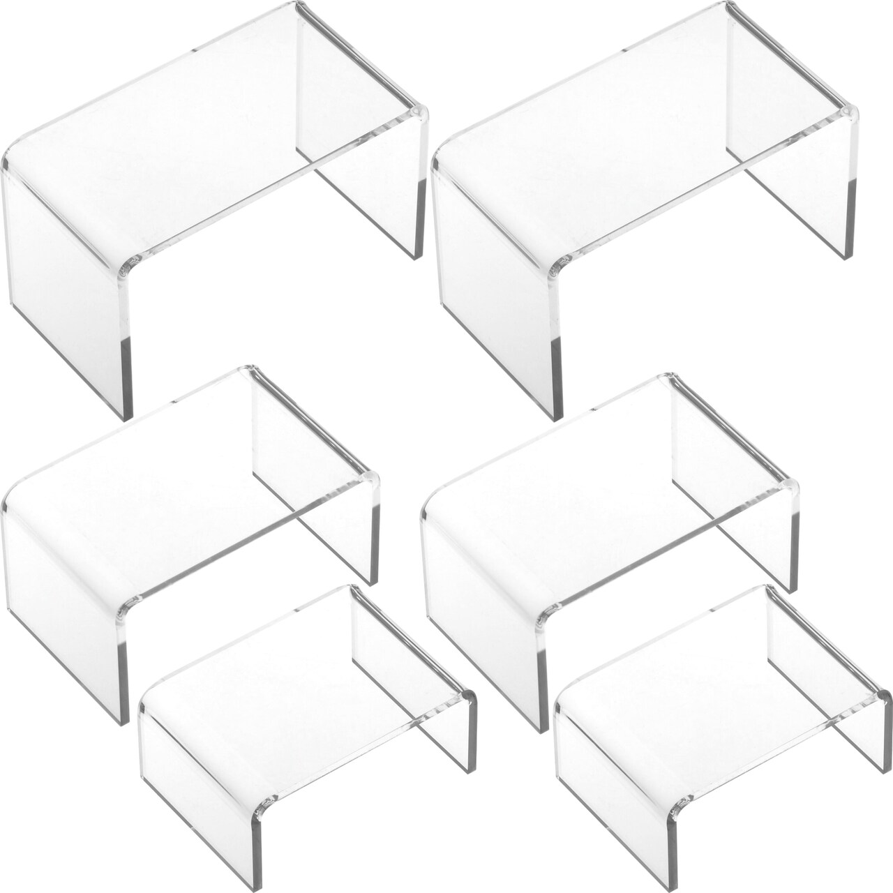 FindingKing 6 Clear Acrylic Jewelry Display Risers Showcase Fixtures